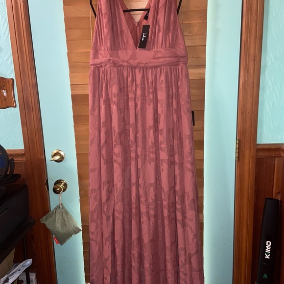 NWT Lulu’s Sweet Sophistication Vintage Rose Maxi Dress XL - Picture 5 of 7